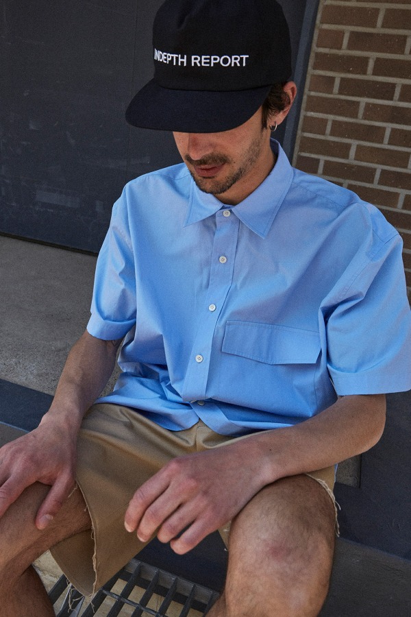 Pocket Short-sleeved Shirt_BLUE